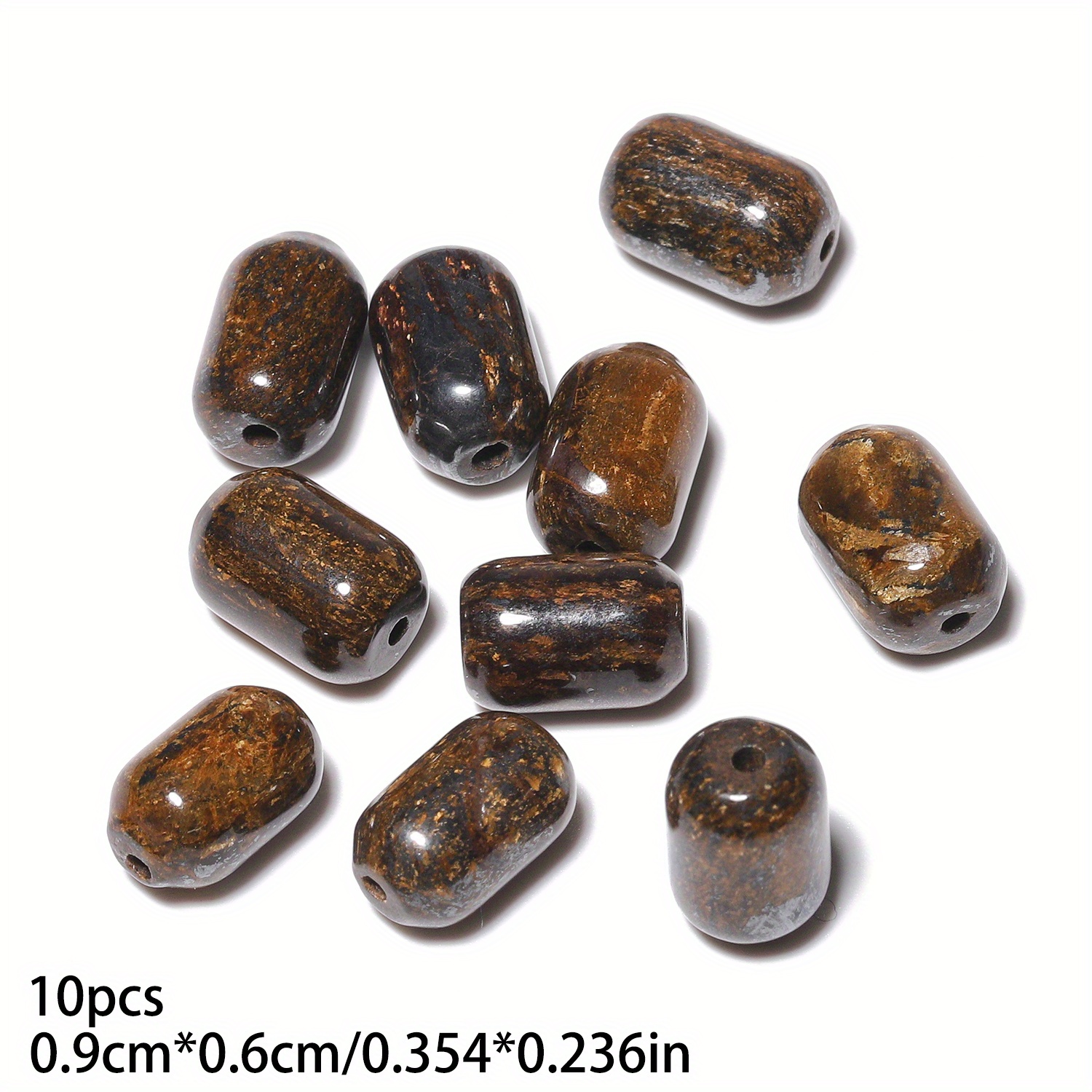 10pcs Small Bucket Shaped Stone Beads for DIY Crafting